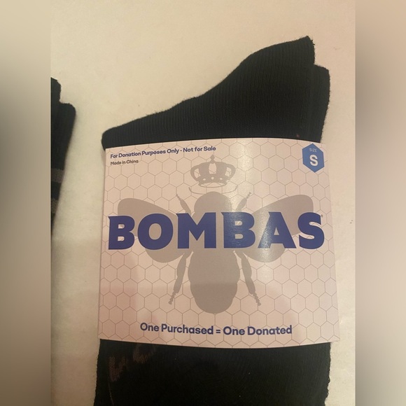 Bombas 2 Pairs Unisex Black Socks Size Small - Picture 3 of 8